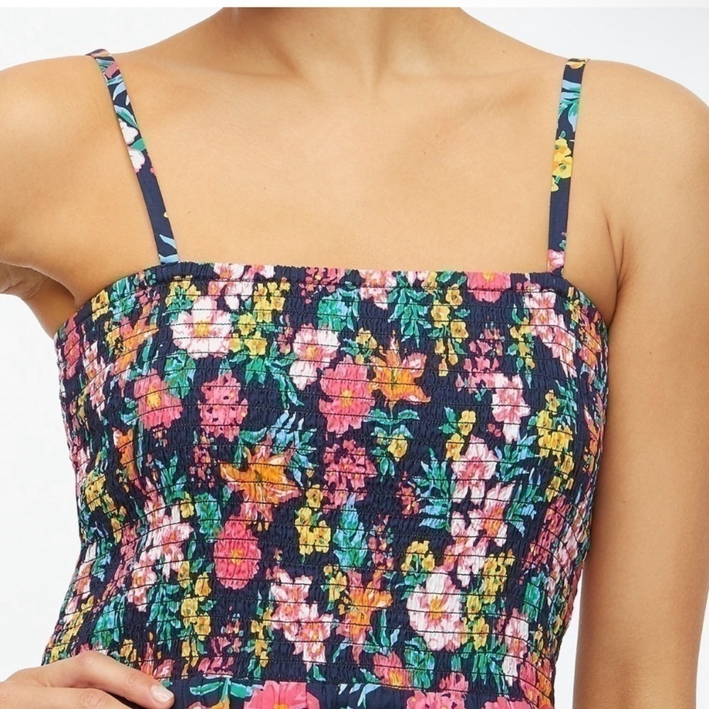J Crew Smocked Top Midi Dress Floral - Picture 5 of 8